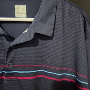 Callaway Mens Opti-Dri Golf Polo Shirt XXXL Navy Blue Stripe Short Sleeve